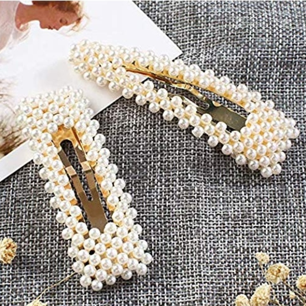 EIGHT - Trendy Faux Pearl Large Hair Clips & Pins